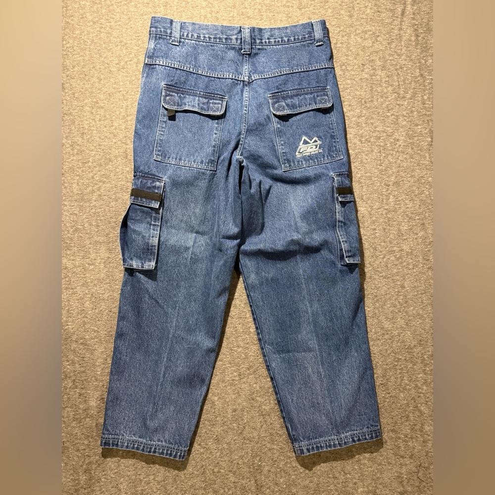 First Down Vtg Cargo Jeans mens 38x32 blue heavy utility baggy Y2K hiphop wide